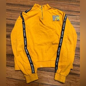 MTV pullover sweatshirt. Yellow. Juniors L. Zipper neck. Good condition.